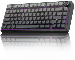 F75 Pro Wireless Mechanical Keyboard,75% Hot Swappable Custom Keyboard with Knob,RGB Backlit,Pre-lubed Reaper Switches,Side Printed PBT Keycaps,2.4GHz/USB-C/BT5.0 Mechanical Gaming Keyboards