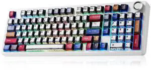 x Aula F99 Pro Mechanical Keyboard, Wireless Gaming Keyboards RGB Backlit Hot Swappable Custom Creamy Bluetooth Computer Keyboard, Tri-Mode BT5.0/2.4GHz/USB-C, Pre-lubed Switches PBT Keycaps