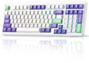 Mechanical Gaming Keyboard,Tri-Mode Bluetooth/2.4GHz/USB-C Custom Creamy Keyboard with Number Pad,96% Compact Layout,RGB Backlit Computer Keyboard for PC/Laptop/Mac (97 Keys)
