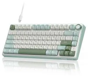 R75 Mechanical Keyboard Wired with Volume Knob, 75% Keyboard Gasket Mounted, Hot Swappable, Creamy Sound, MDA Profile, PBT Keycaps