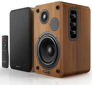 Active Bookshelf Speakers 36W RMS - BT 5.4 Wireless Speaker with 5 Inch Woofer, Silk Dome Tweeter PC Speakers - USB Digital Audio Studio Monitors Bass & Treble Adjust AUX Input for Record Player TV