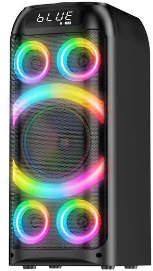 Bluetooth Speaker, 160W Peak Powerful Loud Stereo Sound Deep Bass Wireless Boombox Portable Large Party Speakers with Subwoofer TWS Pairing Dynamic LED Light for Outdoor Camping Backyard Events