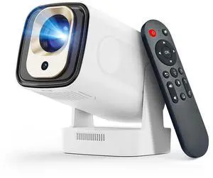 Auto Focus&1080P Mini Smart Projector with 4K Support, Portable Projector with Wifi and Bluetooth, 5W Speaker, Built in Apps, Voice Control, Outdoor Movie Projector