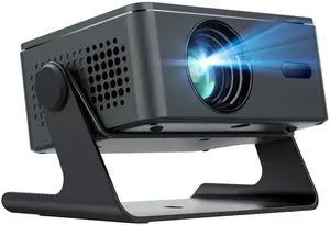 [4K Support & Auto Focus] Projector with WiFi and Bluetooth, 4K 1080P Native Projector Keystone&Zoom, 20W Speaker, 180°Adjustable Portable Projector for Phone, Laptop, Bedroom, Outdoor