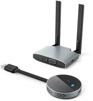Wireless HDMI Transmitter and Receiver 98FT/30M, 4K Decode 1080P@60Hz Ultra HD Video Output, Plug&Play 5G+2.4G for Streaming Video, Audio and File to Monitor from PC/Projector/TV Box/Laptop