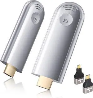 Wireless HDMI Transmitter and Receiver, Plug and Play 2025 Upgraded LED Display, 4K Decode & 1080P Output,Portable 2.4G/5G Wireless HDMI Extender TR30