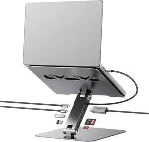 Laptop Stand with USB C 7in1 Docking Station,HDMI 4K@60Hz,1*SD 1*Micro SD,100W Power Delivery,10Gbps 1*USB C 3.2 and 2*USB A 3.2 Compatible with MacBook Pro/Air, iPad Pro, XPS, Thinkpad