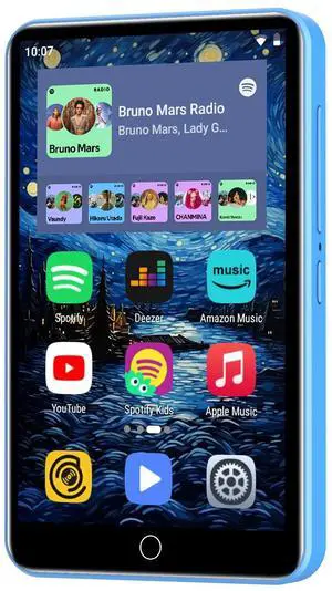 80GB MP3 Player with Bluetooth and WiFi,  4" HD Full Touch Screen MP3 Player with Spotify, Amazon Music,YouTube,Pandora,Libby,Android MP4 Music Player for Kids