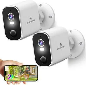Security Cameras Wireless Outdoor 2K: Battery Powered WiFi Camera with AI Motion Detection for Home - Color Night Vision Spotlight Siren Alarm 2-Way Talk IP65 Waterproof Cloud TF Storage 2-Pack Security Cameras Wireless Outdoor 2K: Battery Powered WiFi Camera with AI Motion Detection for Home - Color Night Vision Spotlight Siren Alarm 2-Way Talk IP65 Waterproof Cloud TF Storage 2-Pack