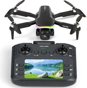 Drone with 1080P Camera Screen Remote Control,RGB LED Light FPV Drone Quadcopter for Adults Beginners,Headless Mode Altitude Hold Optical Flow Positioning,One Key Start/Land Foldable,3 Speed Modes