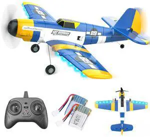 HQ089 RC Plane, Drones for Kids, 6-axis Gyro Remote Control Airplane, RC Helicopter, Easy Control for Beginners Toys with Colorful LED Navigation Lights