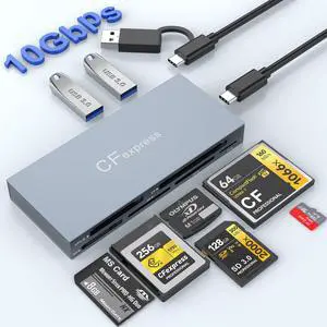 8 in 1 CFexpress Type B Card Reader, 10Gbps Multi CF Express Reader for CFexpress Type B/CF/XD/MS/TF/SD Reader, CFexpress Adapter Memory Card Reader with USB Gen 3.2 * 2 for Windows/Mac/Linux/Android 8 in 1 CFexpress Type B Card Reader, 10Gbps Multi CF Express Reader for CFexpress Type B/CF/XD/MS/TF/SD Reader, CFexpress Adapter Memory Card Reader with USB Gen 3.2 * 2 for Windows/Mac/Linux/Android