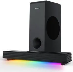 Sound Bar for Smart TV 160W 3.1CH PC Gaming Soundbar with Subwoofer RGB Lighting Audio Sync Surround Sound System BT 5.3/HD-ARC/Optical/AUX/USB for Desktop Tablets Consoles Home Cinema Sound Bar for Smart TV 160W 3.1CH PC Gaming Soundbar with Subwoofer RGB Lighting Audio Sync Surround Sound System BT 5.3/HD-ARC/Optical/AUX/USB for Desktop Tablets Consoles Home Cinema