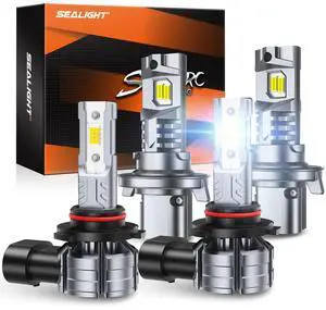 H13 + H10 for Ford F150 2004-2014, Ford F250 2005-2020 F350, for Dodge Dakota 2005-2009, H13 H10 LED Light Bulbs Combo, 62,000LM 9008 9145 Fog Lights LED Bulb, Pack of 4