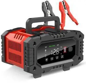 Battery Charger 20A 12V/24V LiFePO4 Lead Acid Fully Automatic Battery Maintainer, Car Battery Trickle Charger Automotive w/Repair, Winter Mode, for AGM, STD, Gel, Deep Cycle Batteries