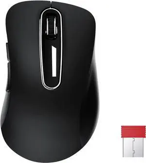 2.4G Wireless Mouse, 1400 DPI Computer Mouse with USB Receiver, Portable Wireless USB Mice Battery Powered Cordless Mice for Laptop, PC, Desktop, 5 Buttons (Black)