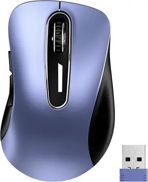 2.4G Wireless Mouse, 1400 DPI Mobile Optical Cordless Mouse with USB Receiver, Portable Computer Mice Wireless Mice for Laptop, PC, Desktop, MacBook, 5 Buttons (Navy Blue)