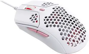 Pulsefire Haste  Gaming Mouse  Ultra-Lightweight, 60g, Honeycomb Shell, Hex Design, HyperFlex USB Cable, Up to 16000 DPI, 6 Programmable Buttons - White/Pink
