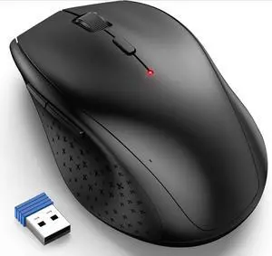 Wireless Mouse, 2.4G USB Computer Mouse with 6-Level Adjustable 4800 DPI, Silent Quiet Click30 Months Battery, Ergonomic Grips, 6 Buttons Portable for PC, Chromebook, Mac