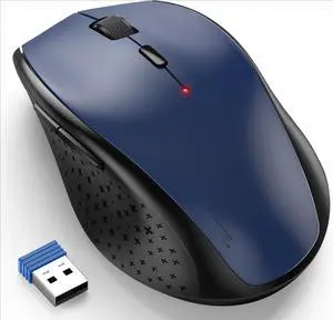 Wireless Mouse, 2.4G USB Computer Mouse with 6-Level Adjustable 4800 DPI, 30 Months Battery, Ergonomic Grips, 6 Buttons Portable for PC, Chromebook, Mac - Blue