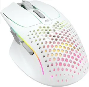 Gaming Model I 2 Wireless Gaming Mouse - Hybrid 2.4Ghz & Bluetooth, 75g Superlight, 9 Buttons (2 Swappable), RGB, PTFE Feet, MMO/MOBA/FPS, Long Battery Life, Side Thumb Rest - White