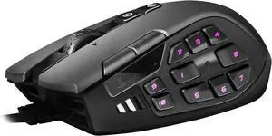 X15 MMO Gaming Mouse, 8k, Wired, Black, Customizable, 16,000 DPI, 5 Profiles, 20 Buttons, Ergonomic 904-W1-15BK-KR