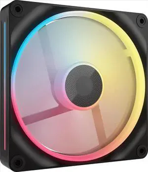 iCUE Link LX140-R RGB 140mm PWM Reverse Fan  Single Fan  Low-Noise, Dual Light Loops, QuikTurn Screws, Zero RPM Mode  Black