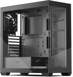 ATX Mid-Tower PC Case,, Full View Dual Tempered Glass Gaming PC Case, Type C Port, Supports up to 360mm Water Cooling Radiator, Black(DS900)