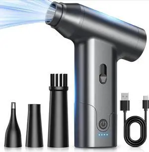 Cordless Mini Air Blower with Stepless Speed Control, 130000 RPM Brushless Motor, Rechargeable Electric Duster for PC, Keyboard
