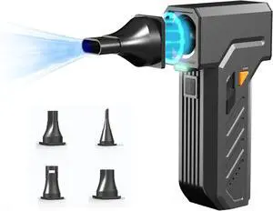 Electric Air Duster with LED Lights,13000rpm Srong Wind Speed,Cordless,Rechargeable,Portable,for Keyboard/Eletric Devoces use