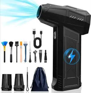 180000RPM Electric Air Duster for Cleaning Keyboard&PC 3 Gears Adjustable Rechargeable Cordless Jet Dry Blower Air Blowe (Black)