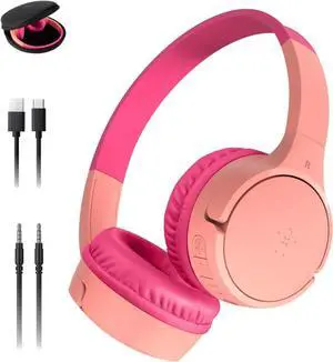 Wireless Bluetooth Headphones with 30H Battery Life, 85dB Safe Volume Limit- Pink