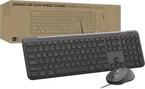 Slim Wired Combo MK625 for Business, Optical Wired Mouse, Full-Size Keyboard, USB-C Plug-and-Play - Graphite