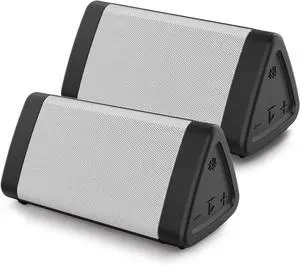 Bluetooth Speaker, 2 Pack Portable Wireless , 10 Watts, Crystal Clear Stereo Sound, IPX5 Water Resistant (White-Dual)