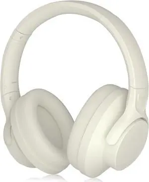 Active Noise Cancelling Headphones, 60H Playtime Wireless Bluetooth Headset Low Latency-Milky White