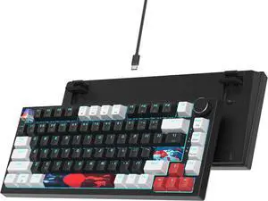 75% Mechanical Gasket Mount TKL Gaming Keyboard - Wired, Custom Hot Swappable, RGB Backlit (Black)