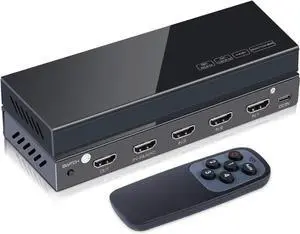 4 in 1 Out 8K HDMI 2.1 Switch 4 Port 8K@60HZ 4K@120Hz HDMI Switcher Box with Remote Support 48Gbps