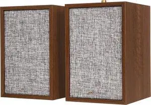 S200A-WA 4" Active Powered Bluetooth Stereo Speakers with Optical, USB, and Aux Connections, Walnut