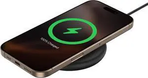 Magnetic Wireless Charging Pad 15W - More w/Non-Slip Base, Power Supply Included - Black Magnetic Wireless Charging Pad 15W - More w/Non-Slip Base, Power Supply Included - Black
