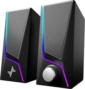 USB Computer Speakers with 6 Lighting Modes, Retail Packaging