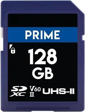 Prime 128GB SDXC UHS-II Memory Card  300MB/s Read, 250MB/s Write | Ideal for 8K, 4K, HDR, and 360º Video