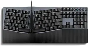 Wired Ergonomic Mechanical Split Keyboard - Low-Profile Brown Tactile Switches - Black