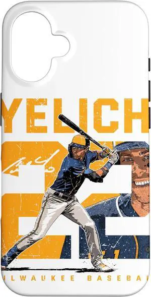 iPhone 16 Number and Portrait Christian Yelich Milwaukee MLBPA Case