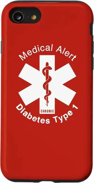 iPhone SE / 7 / 8 Type 1 Diabetes Medical Alert (RED) Case