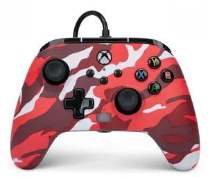Enhanced Wired Controller- Red Camo, gamepad, wired video game controller, gaming controller