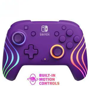 Gaming Controller - Nintendo Switch/Switch Lite/Switch - OLED Model, Nintendo Switch 2, LED Lighting - Purple
