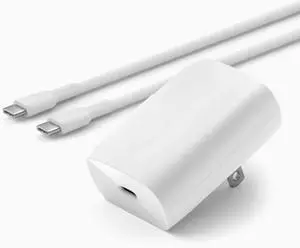 USB C Charger Block 30W - USB-C to C Cable Included - PPS, USB-IF Certified PD 3.0 Super Fast Charging - White