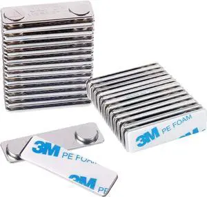 Strength Neodymium Magnets100 Pack Name Tags/ID Badge Magnets, Fastener with 3M Adhesive on Front Plate