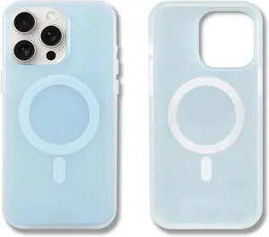 Protective Phone Case for iPhone 15 Pro Max | Compatible with Magsafe | 10ft Drop Tested | Jelly Sky Blue
