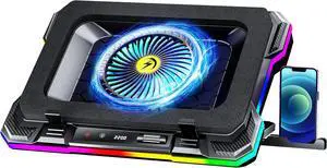 Laptop Cooling Pad, with 5.5inch Cooling Fan, Rapid Cooling Fan 15.6-19.3inch, 7 Height Stands